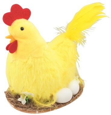 Plush Hen 19 cm, Yellow