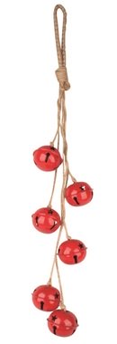 Hanging Jingleballs on Rope Red 51 cm