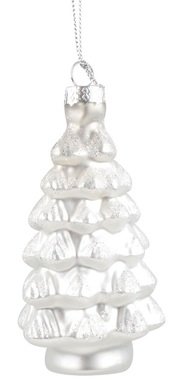 Hanging Glass Christmas Tree 11 cm Silver