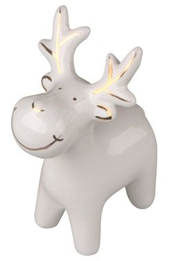 Porcelain Reindeer with Gold Details standing 9 x 12 cm