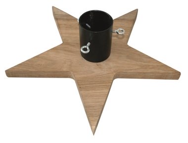 Christmas Wooden Tree Stand, 56 x 56 cm, Star-shaped, Oak