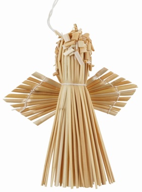 Hanging Straw Angel 6 cm, 6 pcs in Bag