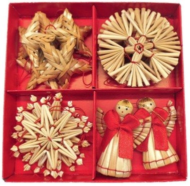 Straw Ornaments 17 pcs