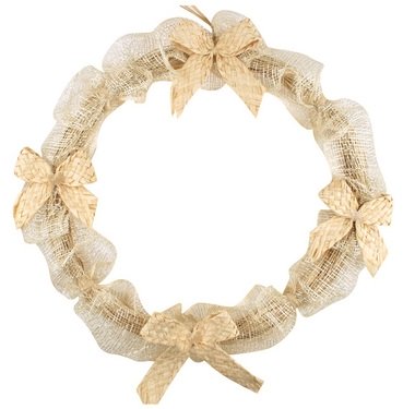 Wreath 30 cm, natural with silver 