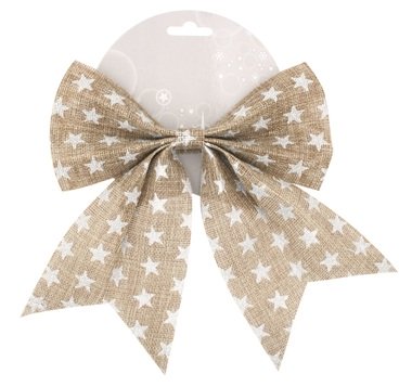 Jute Bow 24 cm w/Stars