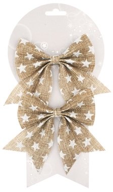 Jute Bow with 14 cm, 2 pcs