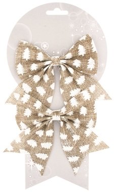 Jute Bow with 14 cm, 2 pcs