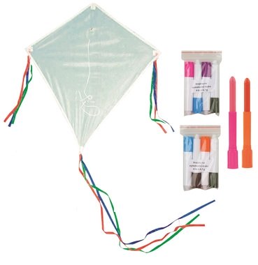 Kite White for Coloring with 4 Crayons 70 x 60 cm 