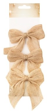 Jute Bow 9 cm, 3 pcs