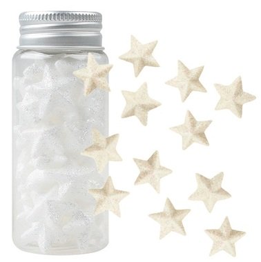 Stars w/glitter, 1,5 cm, Box of 36 pcs