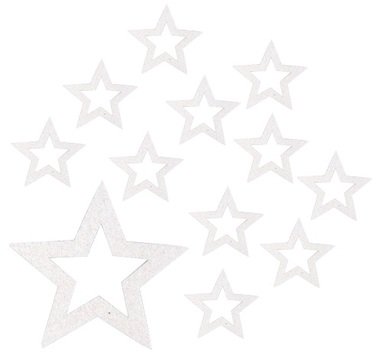 White stars 5 cm, 12 pcs