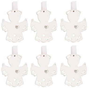 Wooden Angel 3 cm, on Peg, 6 pcs