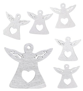 Wooden Angel 4,5 cm, 6 pcs w/Tape