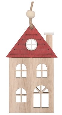 Hanging wooden House with Red Roof 10,5 cm 