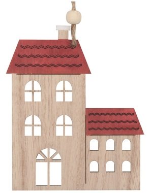 Hanging wooden House with Red Roof 11 cm 