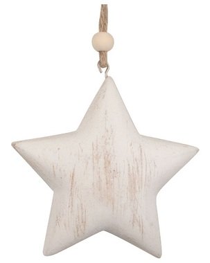 Hanging Wooden Star with Patina Gray 9 cm 