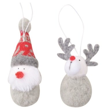 Plush Santa and Deer 7 cm, 2 pcs pack