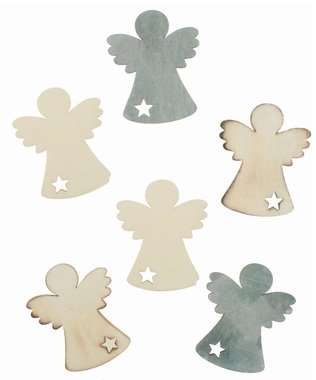 Wooden Angels 6 cm, 6 pcs