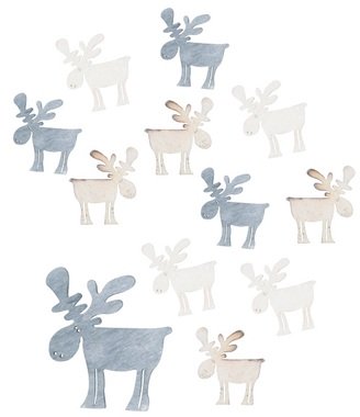 Wooden Reindeers 4 cm, 12 pcs 