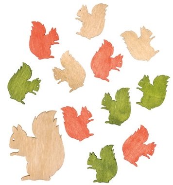 Wooden Squirrel 4 cm, 12 pcs 