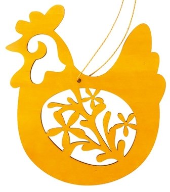 Hanging Wooden Hen 12 cm 