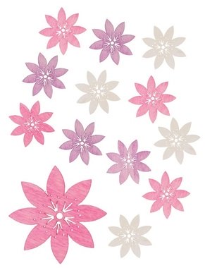 Wooden Flowers 4 cm, 12 pcs 