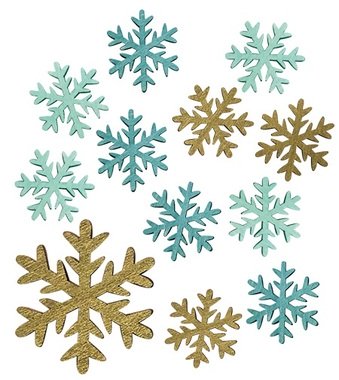 Wooden Snowflakes 4 cm 12 pcs