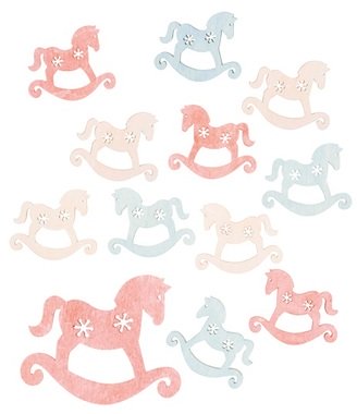 Wooden Rocking Horses 4 cm, 12 pcs