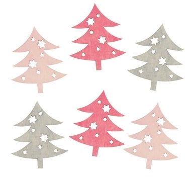 Wooden Trees 6 cm, 6 pcs 