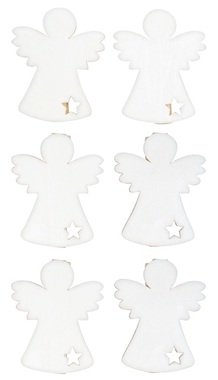 Wooden Angel 6 cm 6 pcs on wooden peg 