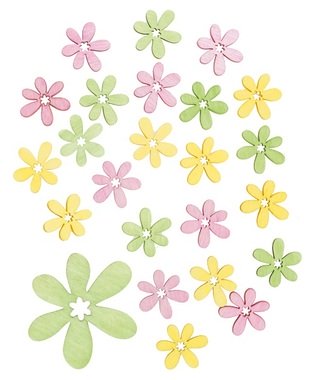 Wooden Flowers 2 cm, 24 pcs 