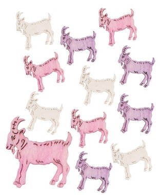 Wooden Goats 4 cm, 12 pcs 