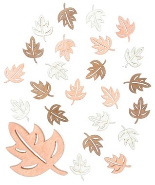 Wooden Leaves 2,5 cm, 24 pcs