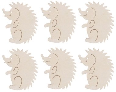 Wooden Hedgehogs on Peg 4 cm, 6 pcs