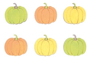 Wooden Pumpkins 3,5 cm 6 pcs 