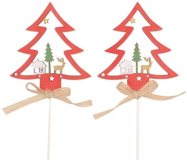 Wooden Tree 8 cm + Stick, 2 pcs