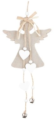 Hanging Wooden Angel 10 x 20 cm, Grey