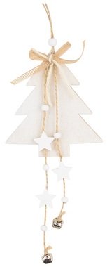 Hanging Wooden Tree 11 x 20 cm, White