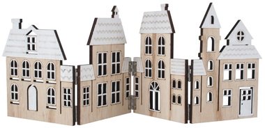 Standing Wooden Leporelo Houses 40 x 13.5 cm