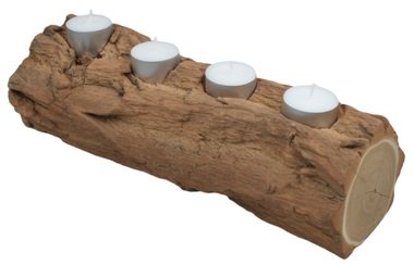 Wooden Candle Holder 30 x 10 cm 