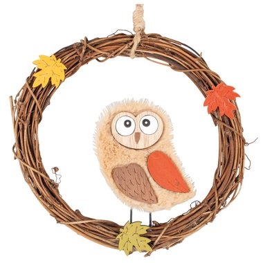 Wreath with Owl 17 cm 