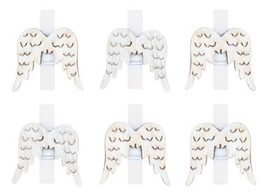 Wooden Wings on Peg 3 cm, 6 pcs