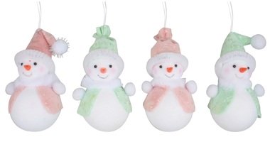 Hanging Snowman w/Colored Jacket 11 cm 