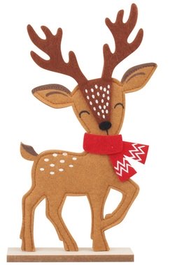 Standing Felt Deer w/scarf 31,5 cm 