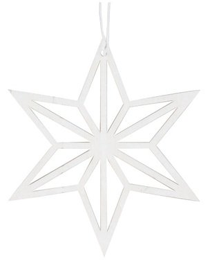 Hanging Wooden Star 8 cm, White 