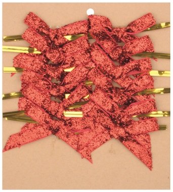 Ribbon Bow 8 cm, 12 pcs Sparkling Red