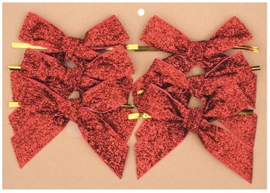 Ribbon Bow 10 cm, 6 pcs Sparkling Red