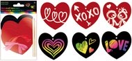 Scratch Cards-Hearts 6 pcs 11 cm pack incl.2 Scratching Pens and 6 Ribbons