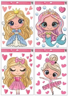 Window Clings Princess with Glitter 30 x 50 cm 