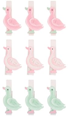 Wooden Goose 4,5 cm on Clip 9 pcs